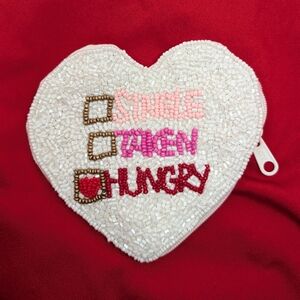 Beaded Heart Coin Purse Zipper Pouch | Valentine N